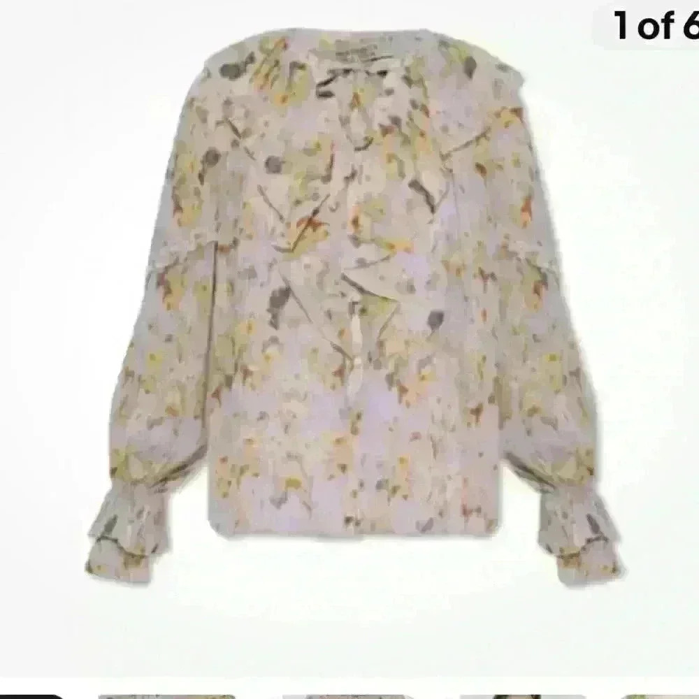 All Saints NET Ava Floral Top Tunic Blouse Long Sleeve Size 10 $159 New